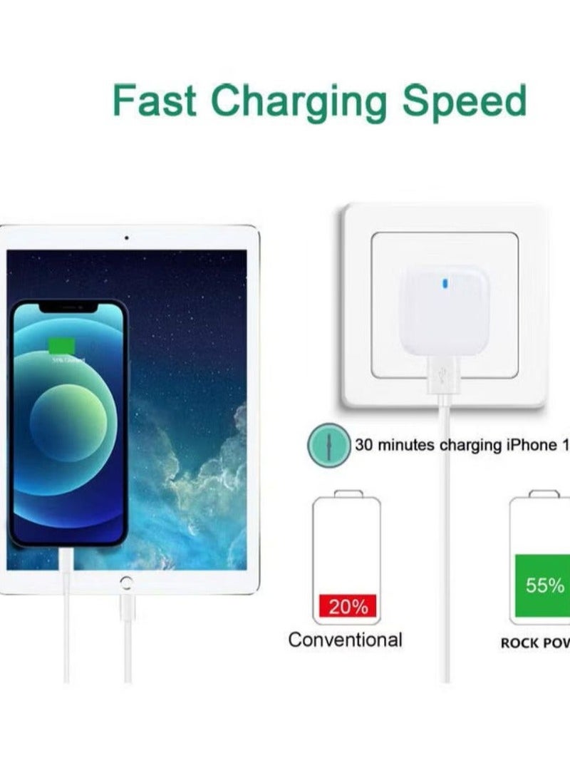 فيدا شاحن يواس بي مزدوج المنافذ بقوة 20 وات ومحول تايب سي 1A1C مقبس حائط شحن سريع - Image 5